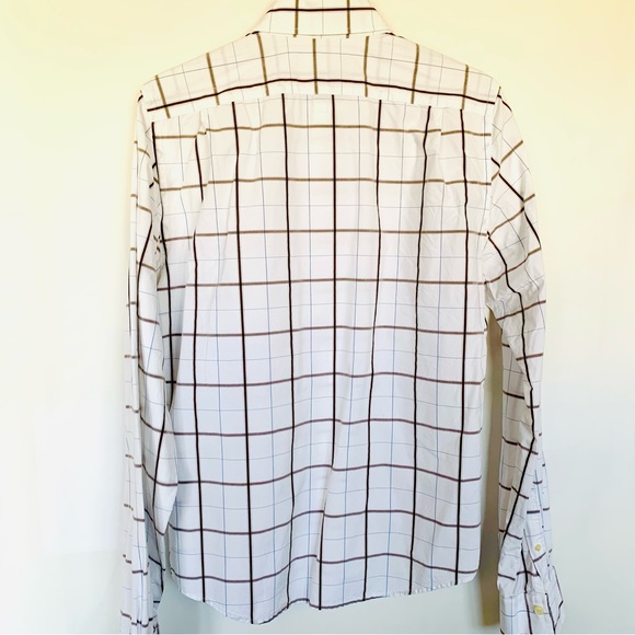 ABERCROMBIE & FITCH Y2K MUSCLE-FIT WINDOW PANE BUTTON DOWN LONG SLEEVE SHIRT XXL - Picture 2 of 8